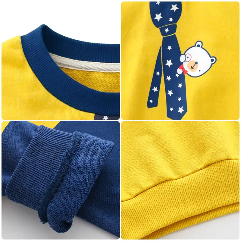 Pure Cotton Children Sweater 2020 Autumn Male Treasure Cartoon Long-sleeved Top Baby Hooded