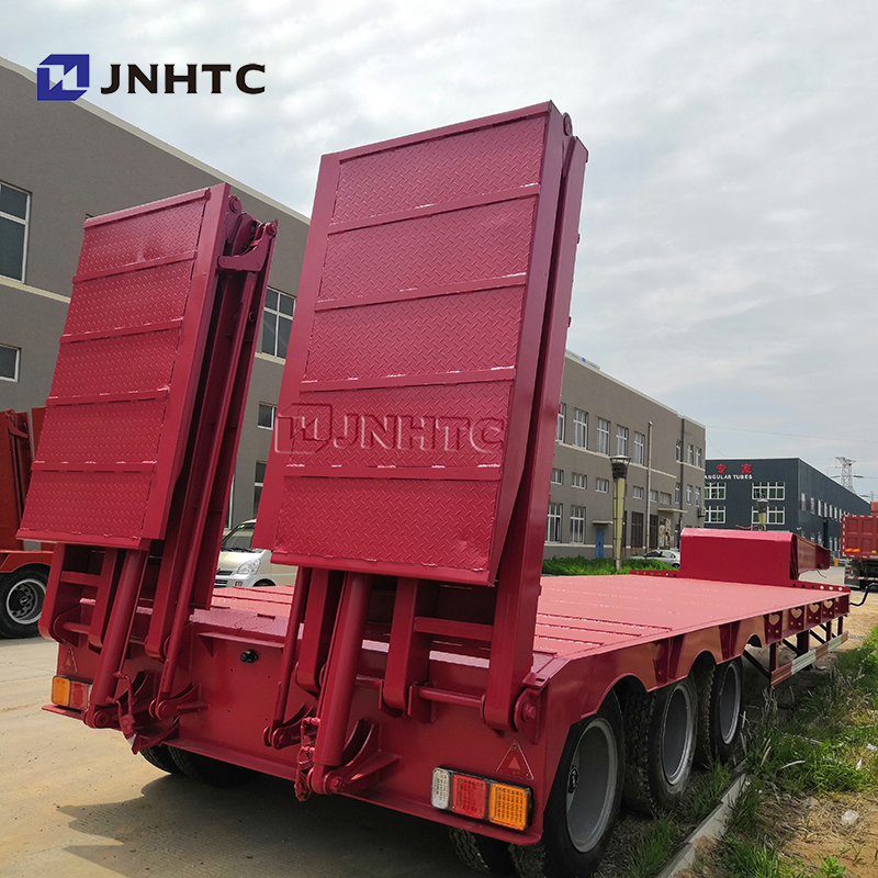 3 axles gooseneck equipment trailer low flatbed truck low boy trailer low bed truck trailer