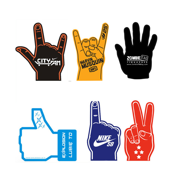 Рекламные большой пользовательский cheering eva finger fan foam рука