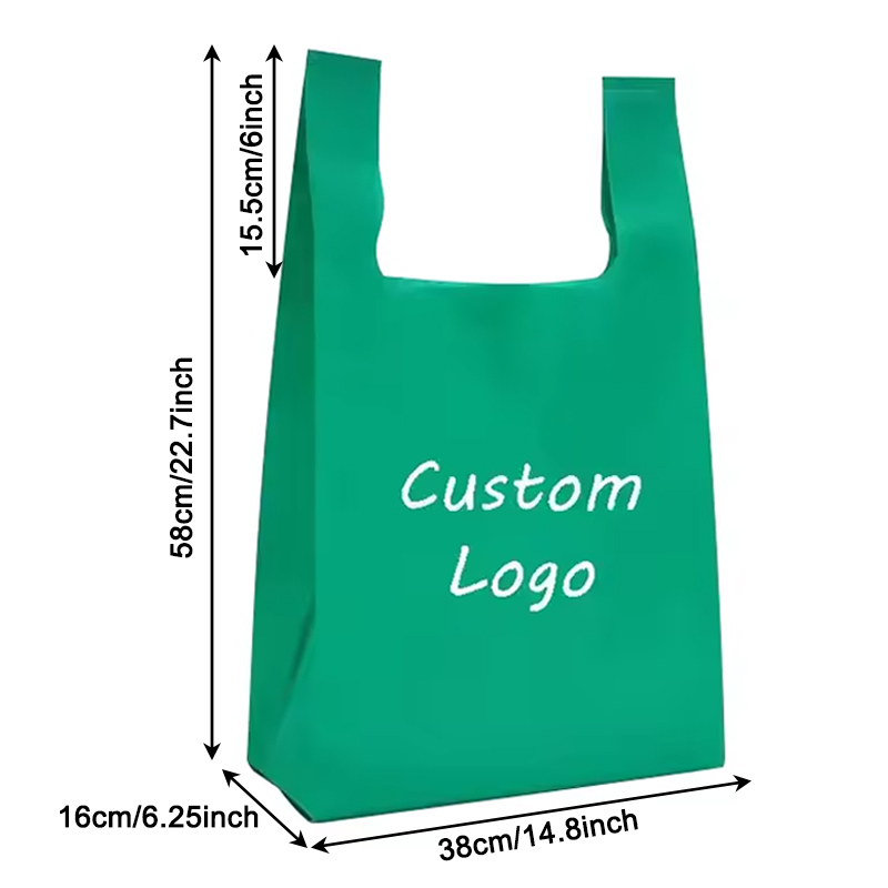 Custom Logo retail Biodegradable Grocery Reusable Shopping Tote T-shirt Plastic Corn Starch Packaging Vest To Go Bag Supermarket