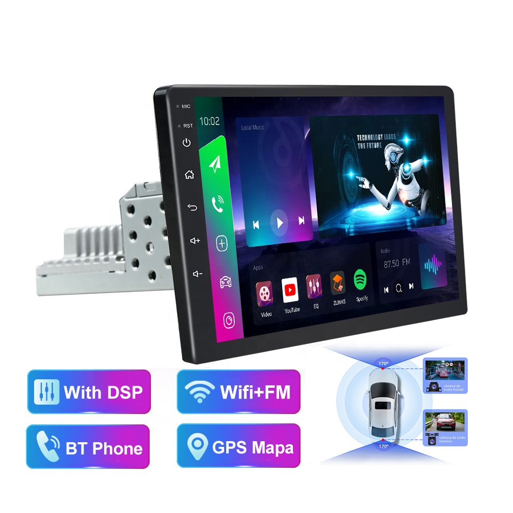 Jmance 10 дюймов регулируемый 1 Din BT5.0 FM AM DSP RDS Carplay android плеер android навигация мультимедийное радио