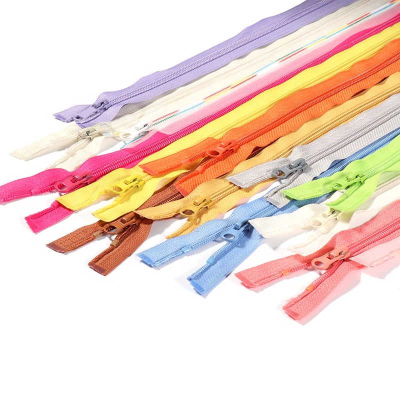 Factory custom high quality colorful 3# 5# 7# 8# 10# waterproof Invisible long chain nylon zipper for tailor garments