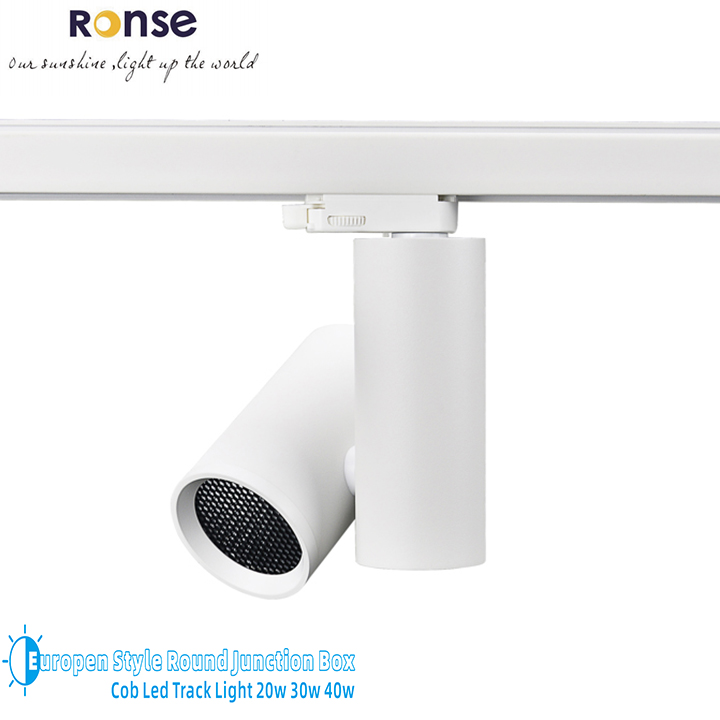 RONSE Europe Anti-dazzle 20w Dimmable Led Track Lighting Good Price Led Track Light Ceiling Rails 30w 40w Track Spotlight Led