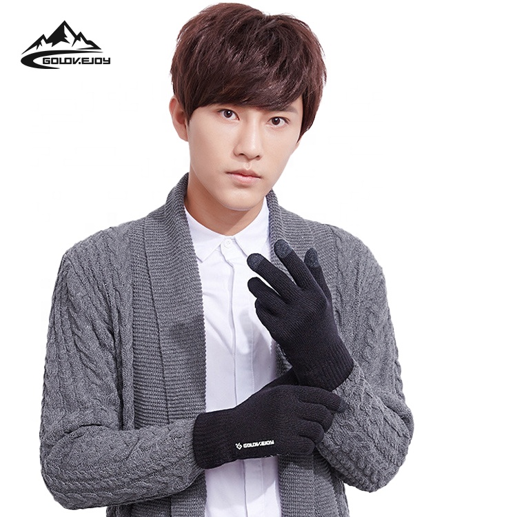 GOLOVEJOY DZ32 Wholesales Customize Men Knit Cycling Game Cheap Promotion Touch Screen Single Color Car Outdoor Sports Gloves