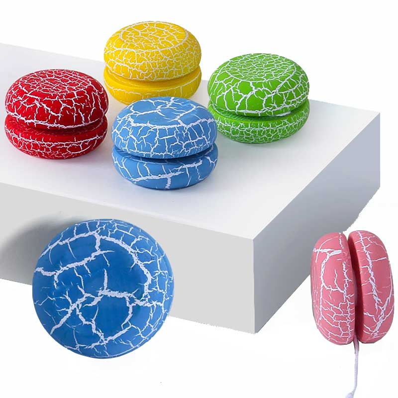 Best Sale Yo-Yo baby Gift Colorful Cracked Yo-Yo Toy Wooden YOYO Yo-Yo For Boys And Girls Gift
