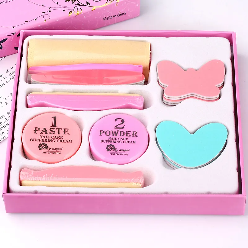 NEW Nail Art Waxing Polishing Set Manicure Care Nail Treatments & Conditioner Polishing Paste & Powder Kit For Nails