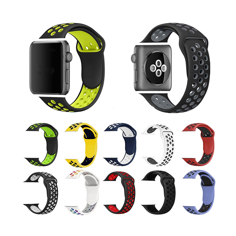 Laudtec Luxury Soft Rubber Silicone Watch Bands For Apple Sports Band Replacement Wristband Strap 38 40 42 44mm Watch Bands