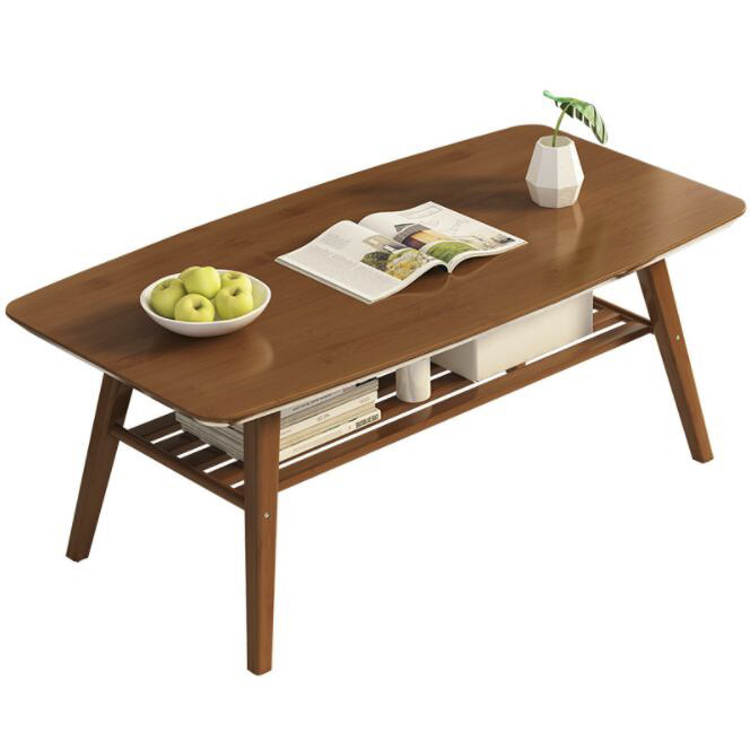 Living Room Bamboo Low Tea Tables with storage ottomans