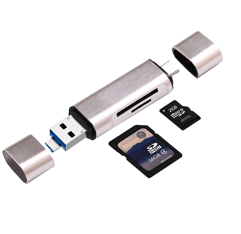 Устройство для чтения смарт-карт USB 2,0, высокоскоростной кардридер TF, MicroSD, OTG, Type C, кардридер для карт памяти, адаптер Micro USB SD