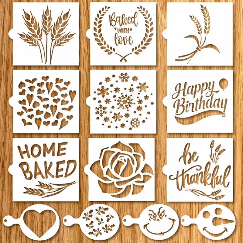 Artisan Bread Stencils | Bread, Cake, Coffe, Pie & Cookie Stencils for Decorating Your Own Unique Design Baking Stencil Set
