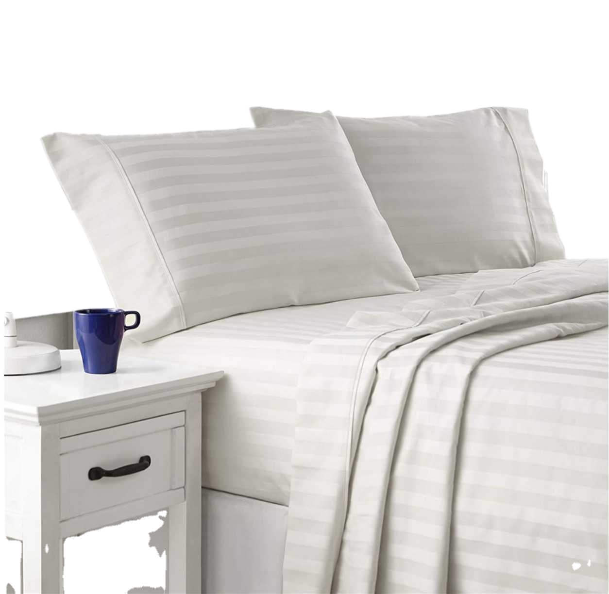 Professional Cotton Hotel 100% cotton dobby stripe Bedding Set Egyptian Cotton Luxury bed Sheets Set Hotel