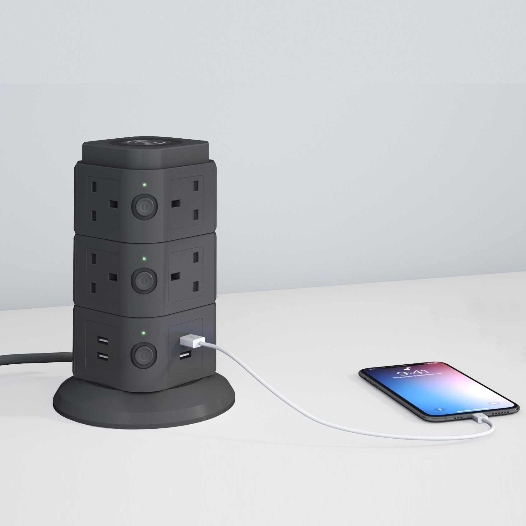 Настольная многослойная розетка 10 Ac UK, удлинитель с 4 Usb-портами