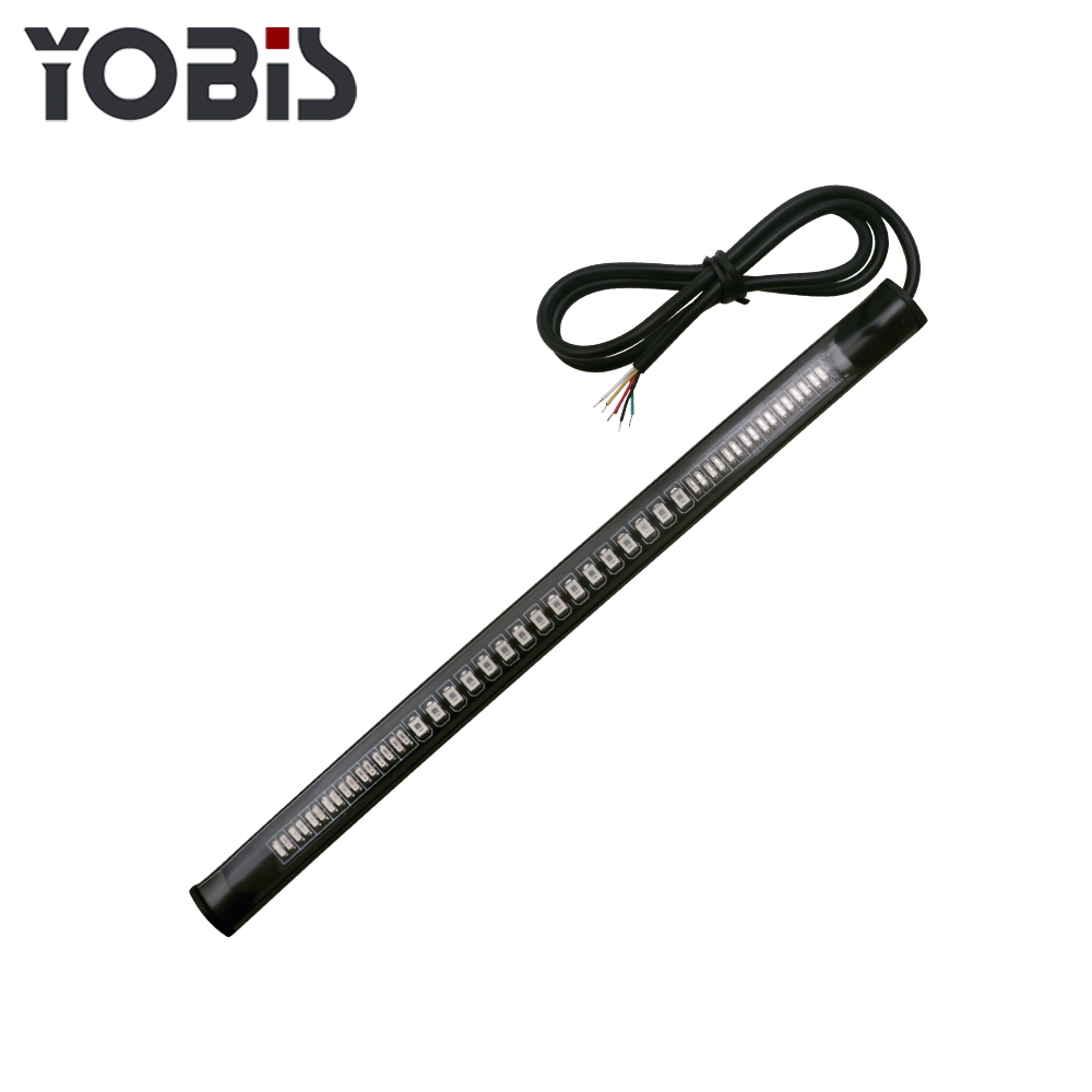 Светодиодная лента Yobis для стоп-сигнала поворота, со встроенным 3528 SMD 48, задний фонарь для мотоцикла, 12 В