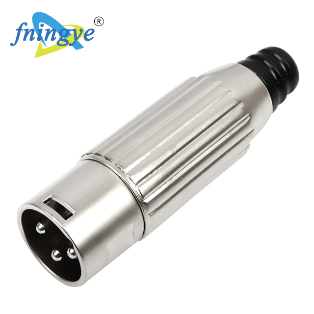 Серебряный и черный 3 Pin XLR разъем