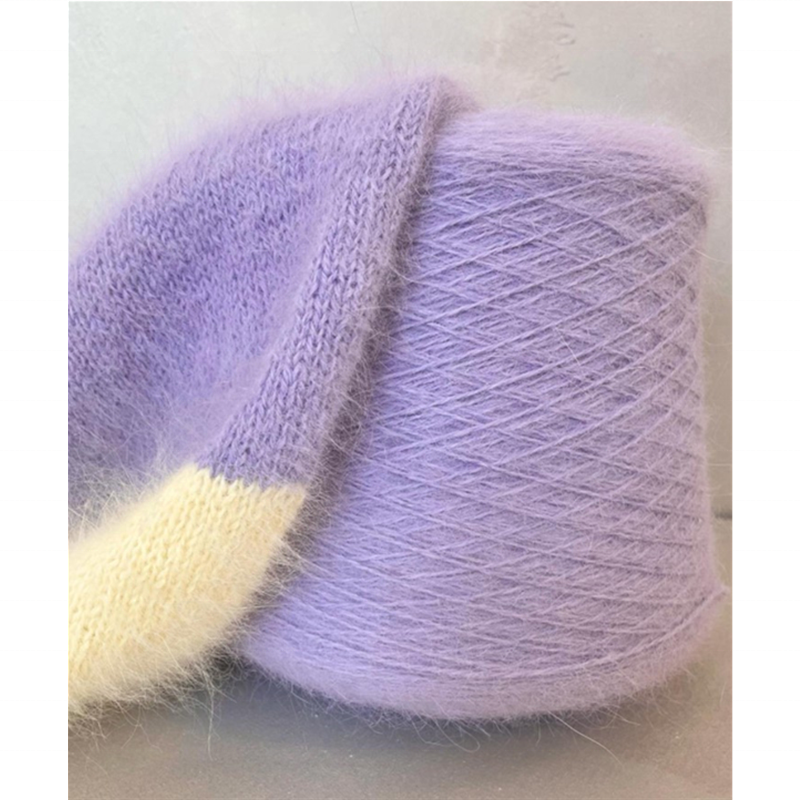 Lotus Yarn, длинные волосы, Ангорский кролик, 90% Ангорский кролик, 10% нейлоновая пряжа для ручного вязания, длинные волосы Ангорский
