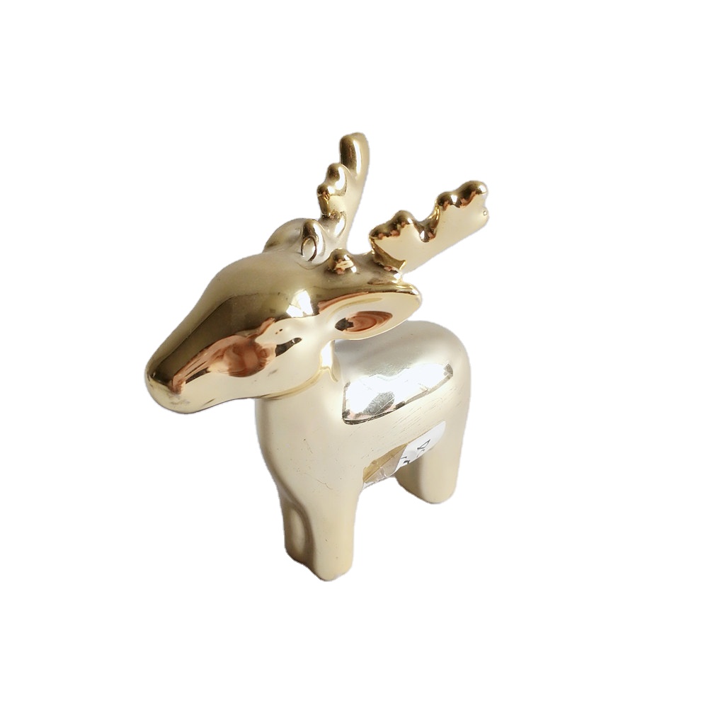 Home decor Animal Figurines ceramic Small gold-plated deer Ceramic mini deer decorative ceramic figurines