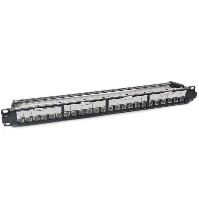 Полноразмерная патч-панель cat6/cat6a с 24 портами STP keystone jack с пылезащитной крышкой