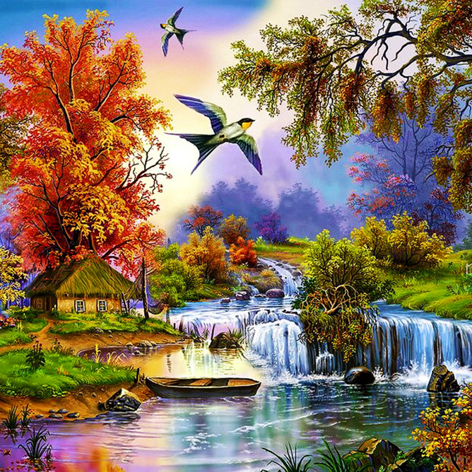 Drop Shipping Custom Natural Scenery 5D Full Drill Diy Diamond Painting
