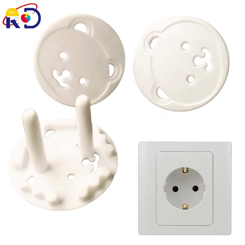 European standard thick round head 2-phase pin 2-hole anti electric shock baby and child safety power protection cover
