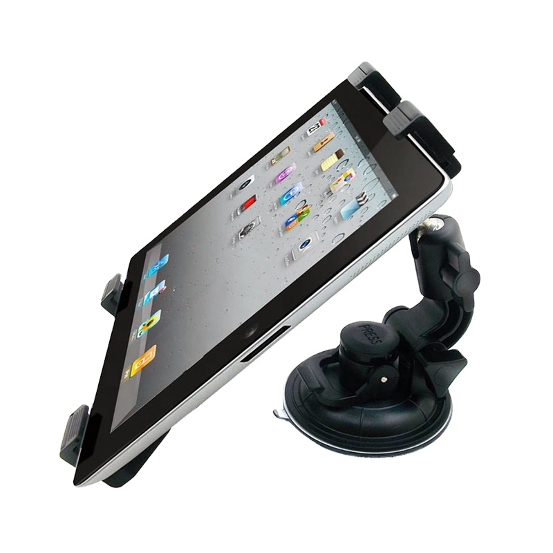 Strong Adhesive Suction Cup Tablet Mount For Car Or Desk Top Holding 7-10 Inches With Metal Ball Joint Stable Rotation