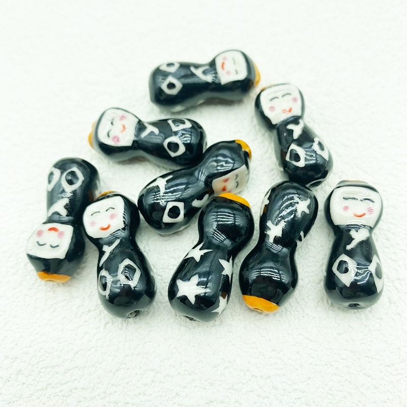 ceramic child beads porcelain handmade painting beads for jewelry making DIY accessories necklace and bracelet making