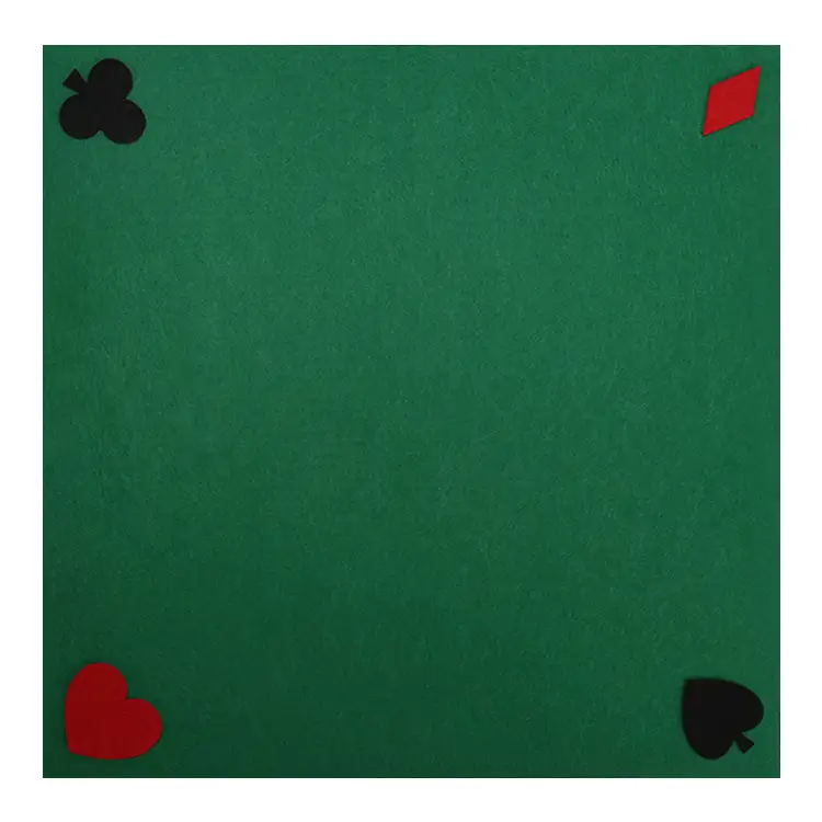Custom Green Playing Felt Poker Table Mat and Card Game Layout Mat felt play mat