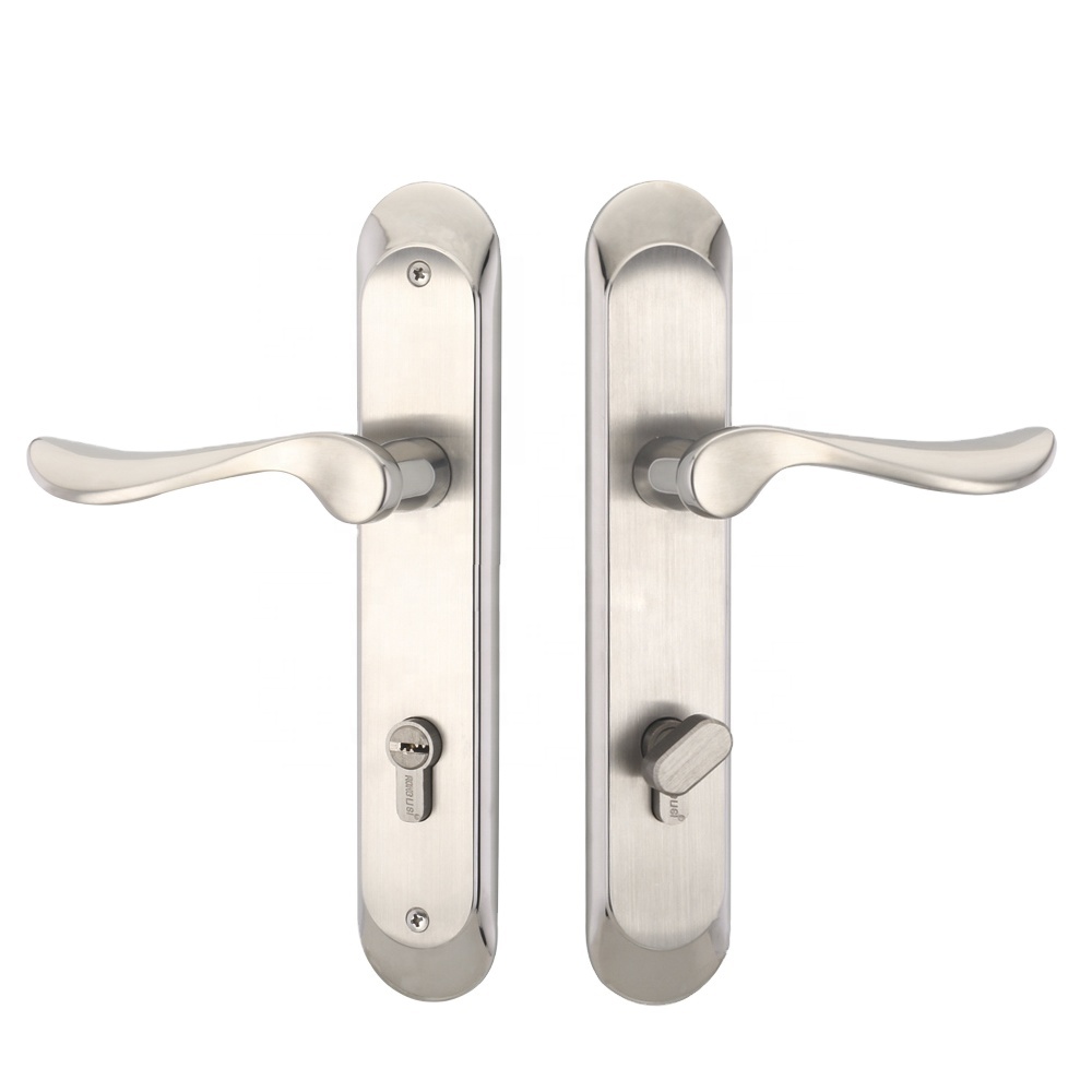 ROEASY Full Set 300MM Stainless Steel Privacy Door Security Entry Lever Mortise Hotel door Handle Lock