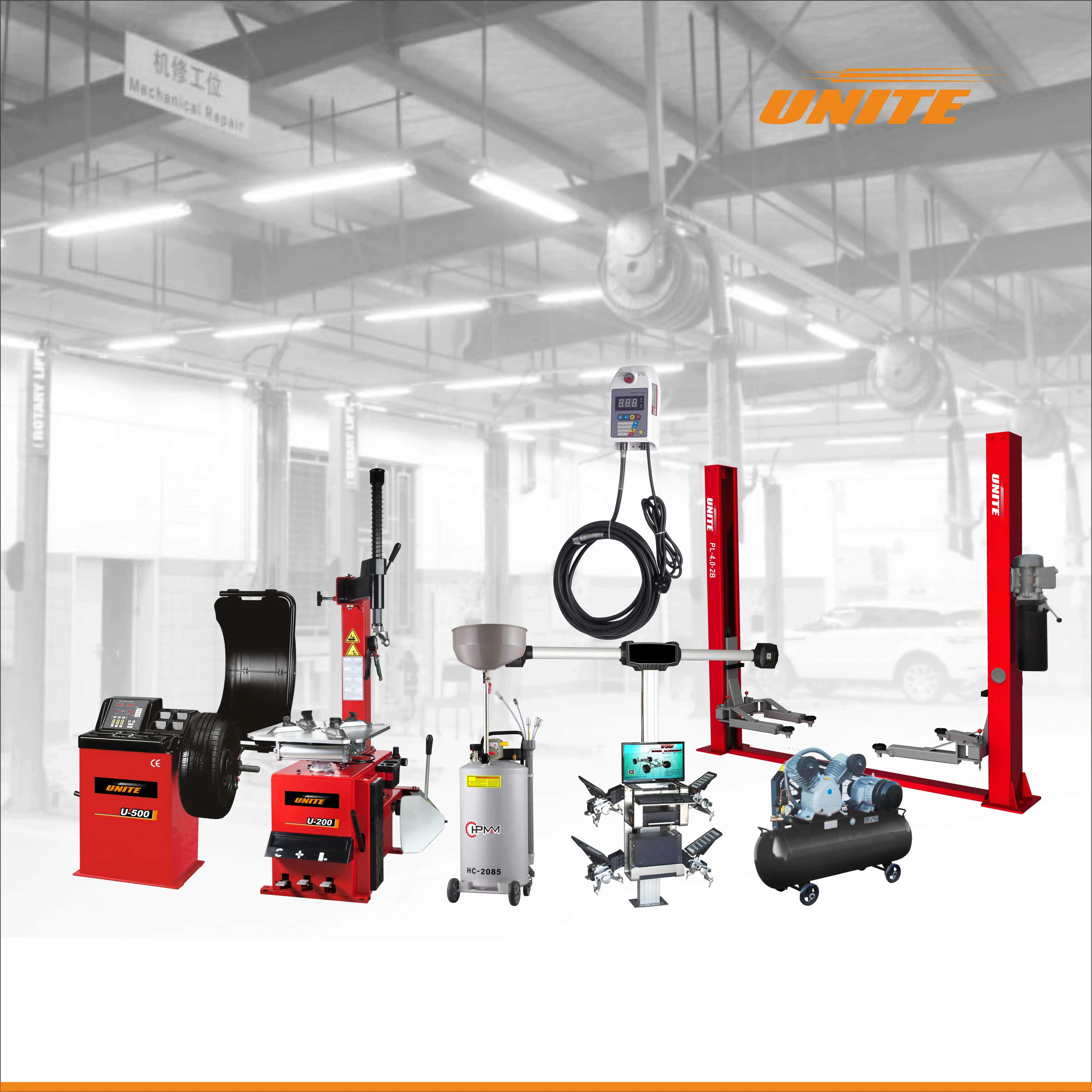 Perfect Tire Service Shop Equipment Combinations Tire Changer Wheel Balancer Alignment Machines Two Post Car Lift Tire Inflator