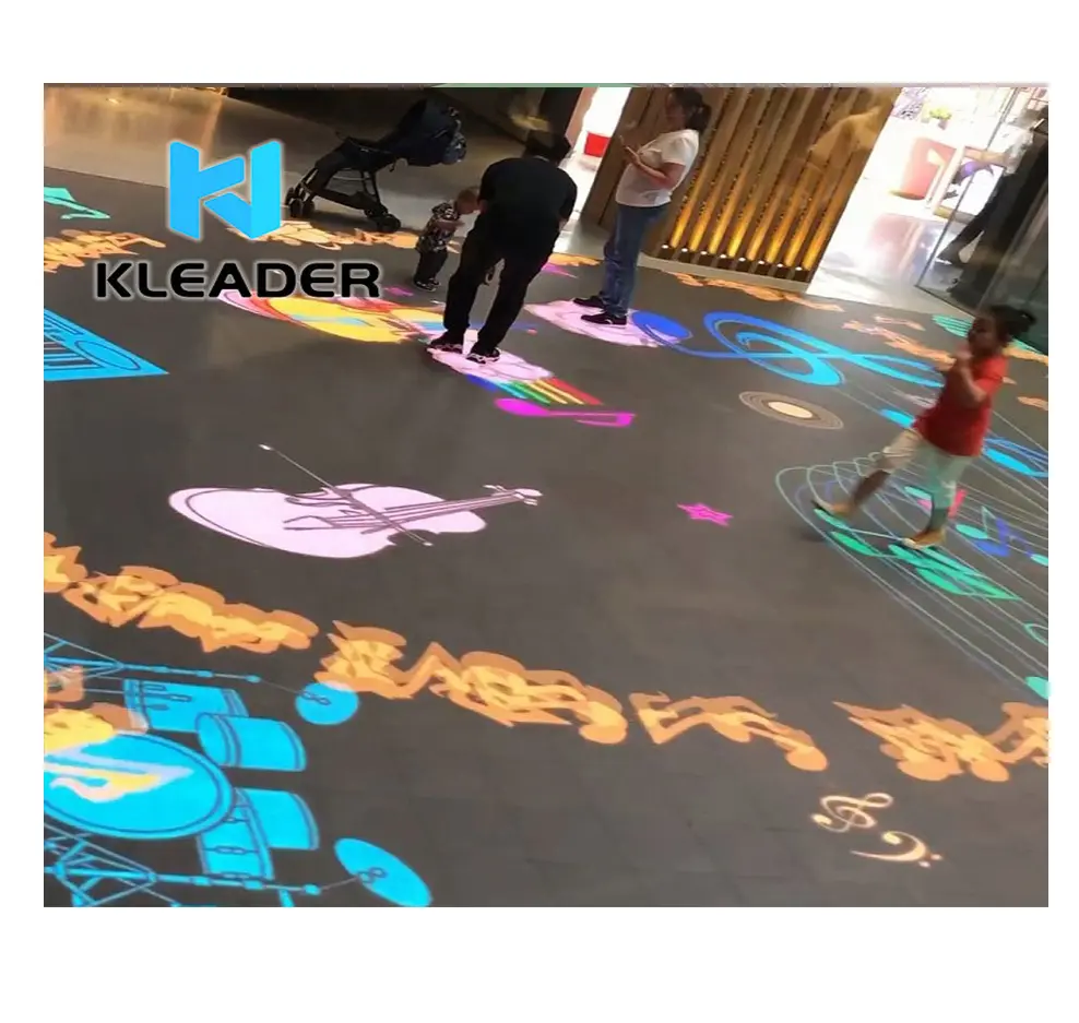 3d holographic interactive floor mapping projector all in one design installation lighting led dynamic interactive Virtual