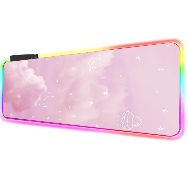 30x80 см розовые RGB аниме коврики светодиодная подсветка коврик Kawaii игровые аксессуары Настольный коврик Сейлор Мун