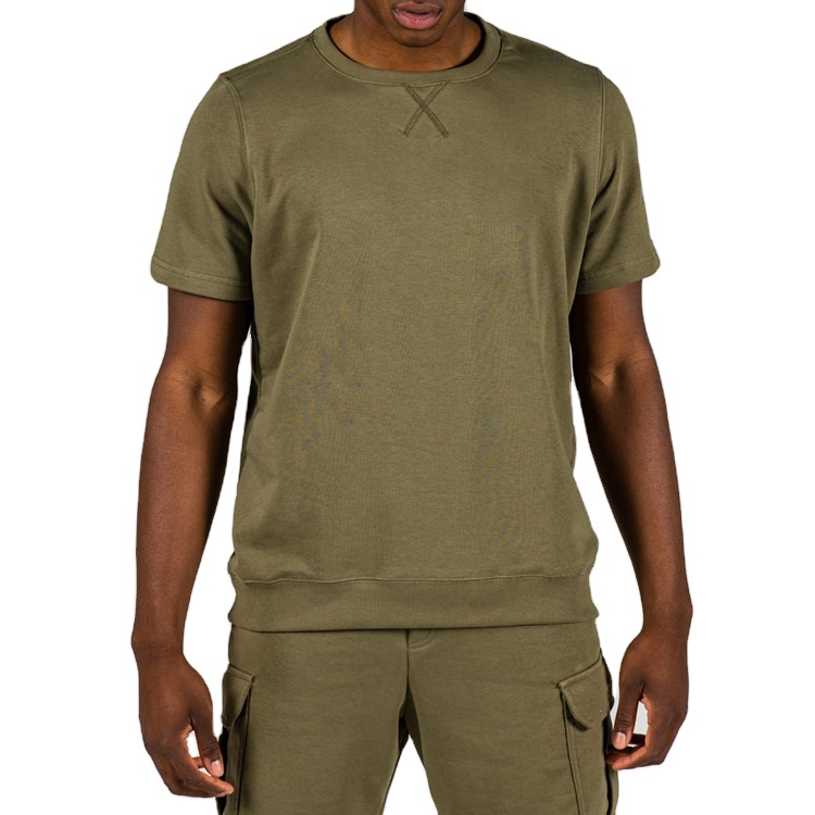 Metro Sport Gym Custom Men Blank Short Sleeve Crew Neck Organic Cotton Heavy T-shirt