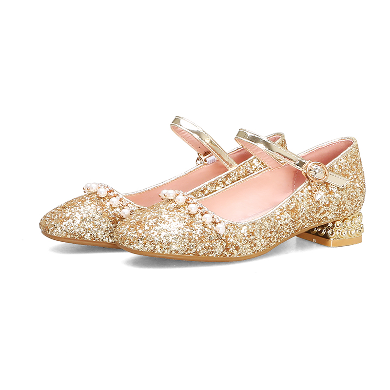 Little girl sequined children's shoes dress catwalk piano performance princess children's shoes