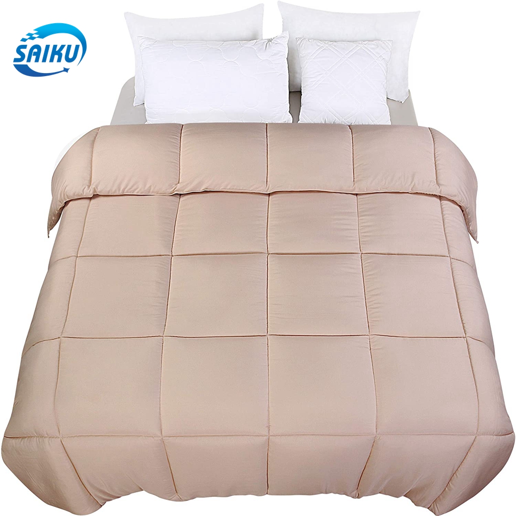 Amazon Hot Sale King Size Warm Winter Microfiber Bed Comforter For Hotel