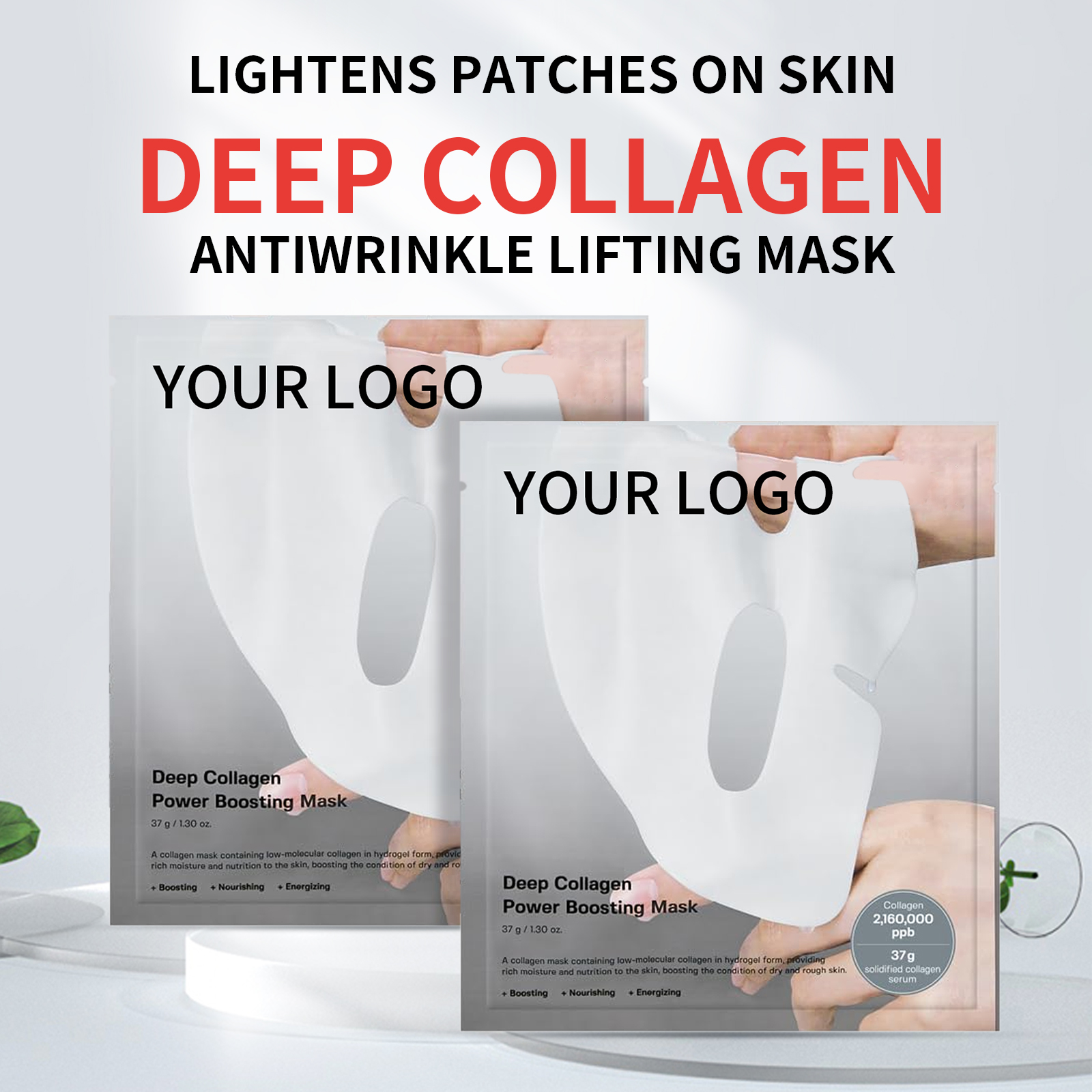 Custom Logo Bio-Collagen Real Deep Hydration Pore Minimizing 2 Hour Peel Off Hydrogel Overnight Bio Collagen Face Sheet mask