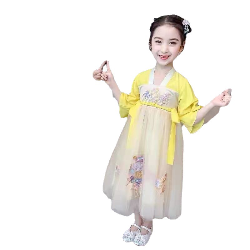 New Baby Girls Chinese Style Dress Kids Cute Summer Party Dress For Children's Clothing