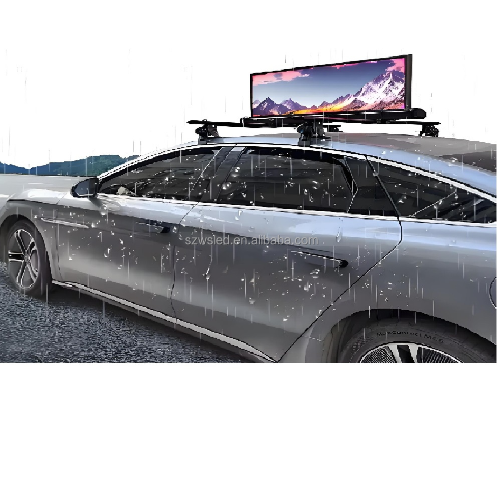 Outdoor weather proof P2.0 P2.5 P3 taxi top advertising led signs screen Mobile car roof led video display