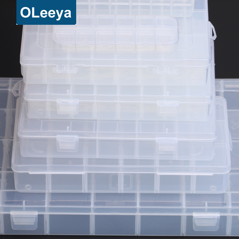 Oleeya 12 типов Акриловая косметическая коробка для ногтей коробка для таблеток ювелирные изделия Стразы пластиковая коробка для портативного хранения Diy контейнер