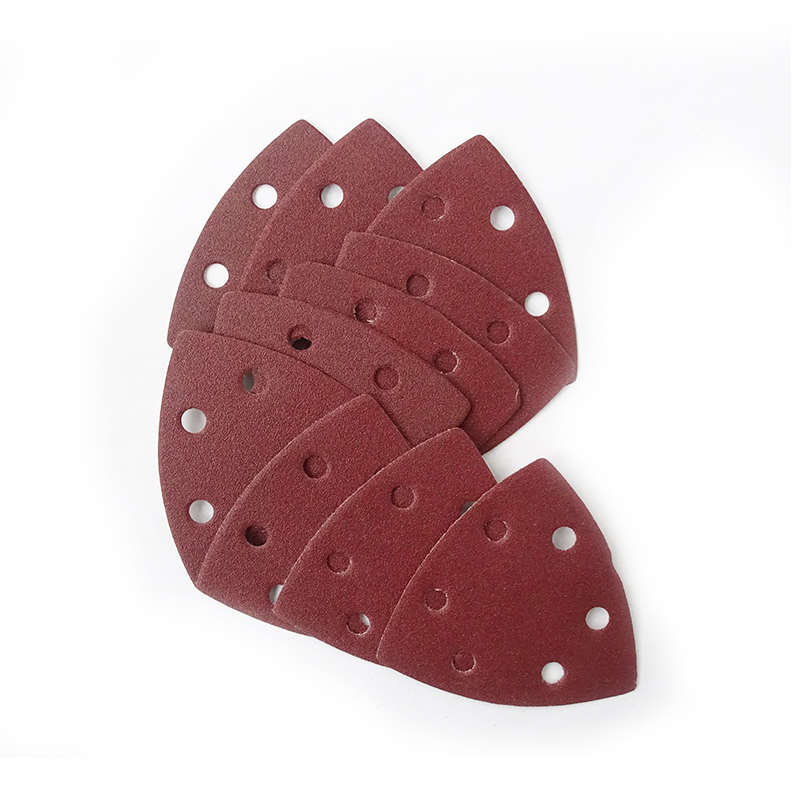 90*90*90mm 6 holes polishing sanding paper triangle abrasive discs for sale
