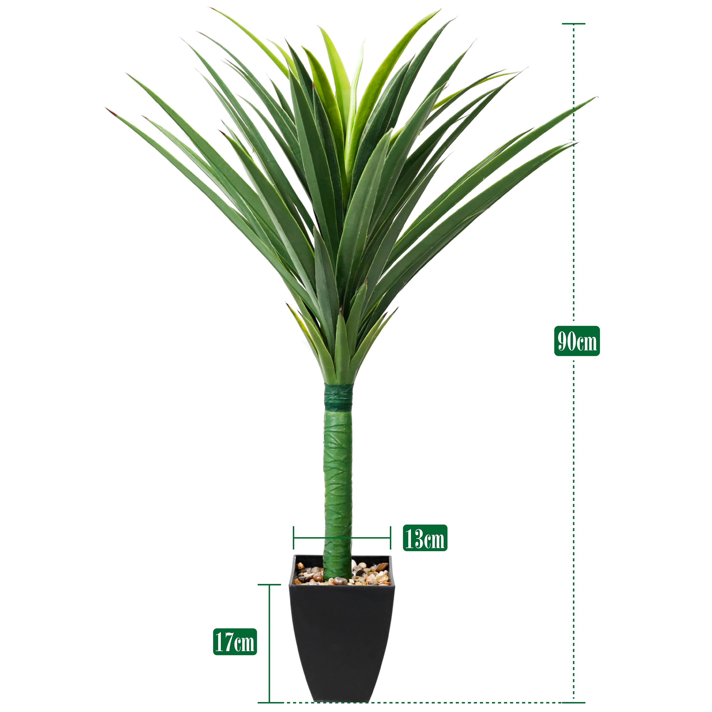 90cm Tall Sisal Hemp Tropical Decoration Set House Patio Green Leaves Faux Artificial Plant