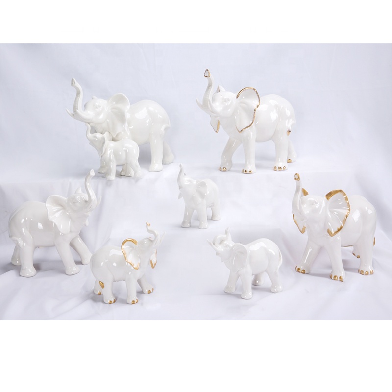 White ceramic porcelain elephant figurine jewelry box indoor home decoration OEM/ODM Design