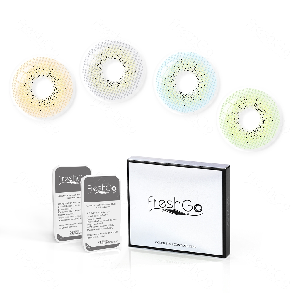 Контактные линзы серии Freshgo OCEAN, натуральные серо-зеленые косметические линзы, блестящие контакты для глаз, оптовая продажа цветных контактов