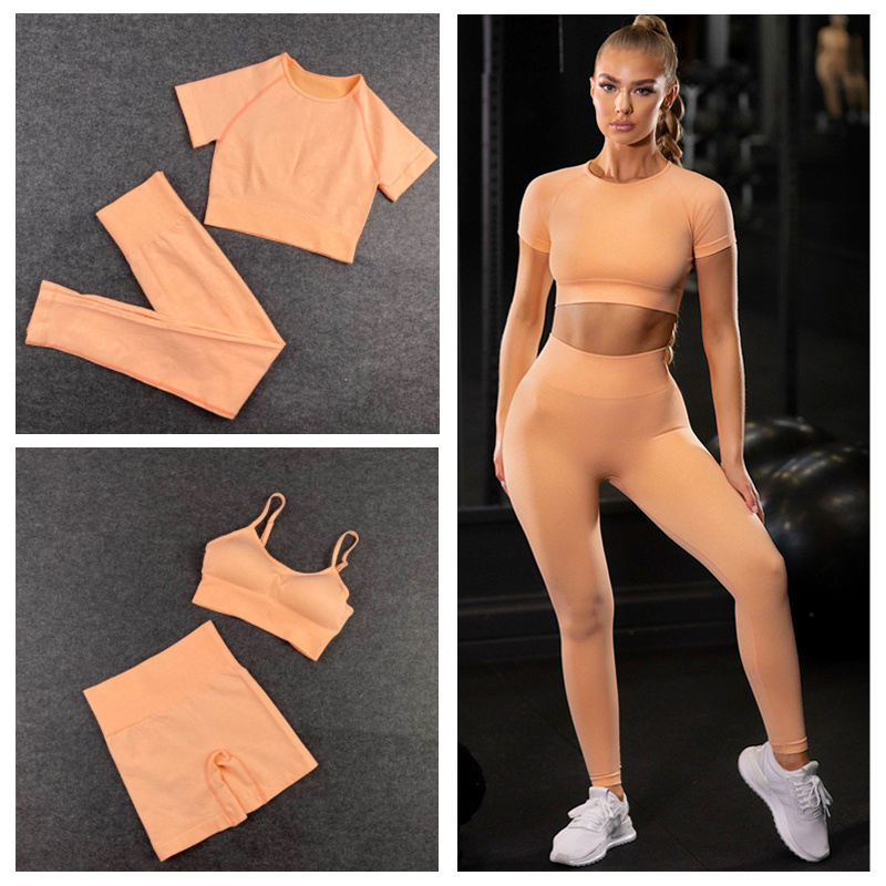 Ropa Deportiva; Сезон весна-осень Mujer изготовленным на заказ логосом, для тренировок, для йоги, комплект детской одежды для малышей; Большие размеры с коротким рукавом женские кружевные бесшовные утягивающие на возраст 2, 3, 4 предмета в комплекте ношен