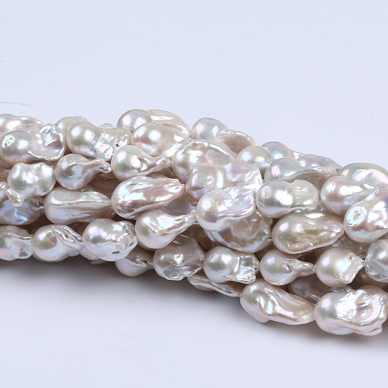 11-18mm white natural loose baroque freshwater pearl strand
