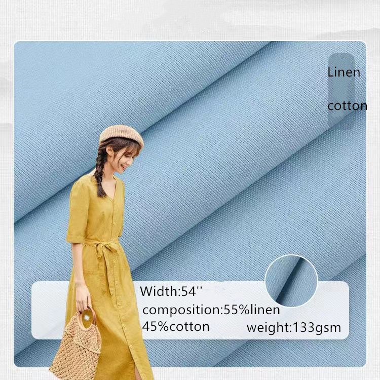wholesale no moq 21s ramie cotton solid fabric for shirts