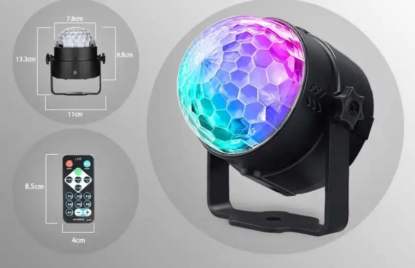 DJ Disco Ball Disco Lights RGB LED Magic Ball Sound Control Disco Stage Light For Home Room Parties Kids Birthday Wedding Show