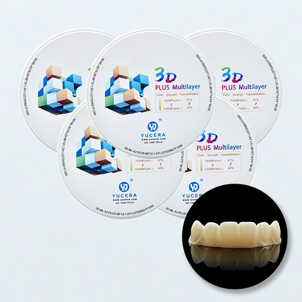 3D plus Многослойные стоматологические циркониевые блоки YUCERA Лучшие Стоматологические циркониевые диски материалы для лаборатории системы CAD/CAM