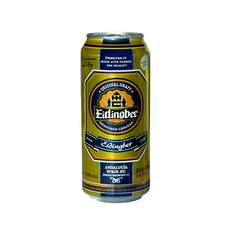 "BEER EIDINGBER" светлое пиво консервированное 5.0% VOL. ALC. 50CL