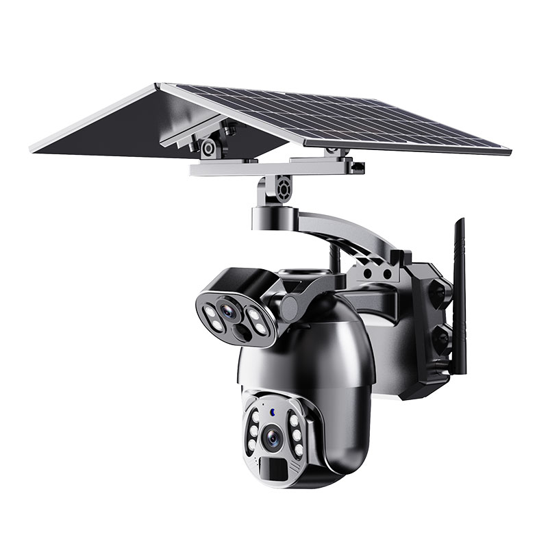 Two way audio dual- lens solar camera supply 4G/WIFI Camouflage 6MP Dual HD CMOS Sensors