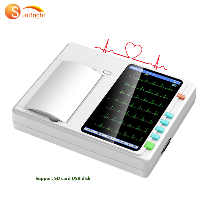 Sunbright Contec ЭКГ машина дешевый 3 канала sunbright ЭКГ солнце-7031 с цветным сенсорным экраном для ЭКГ