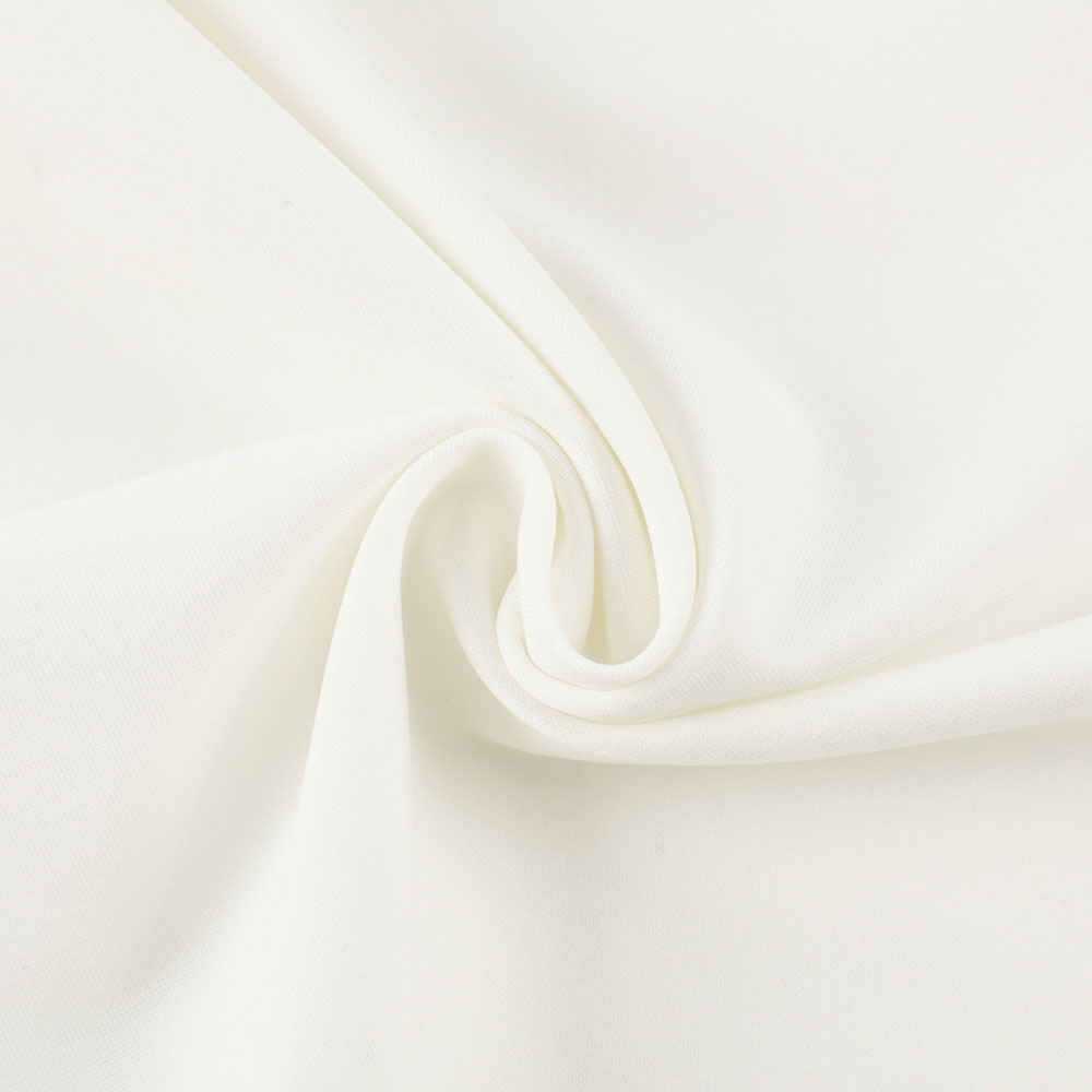 Wholesale soft feeling custom stretch solid white knit 95 polyester 5 spandex dress fabric